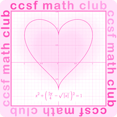 CCSF Math Club heart equation sticker